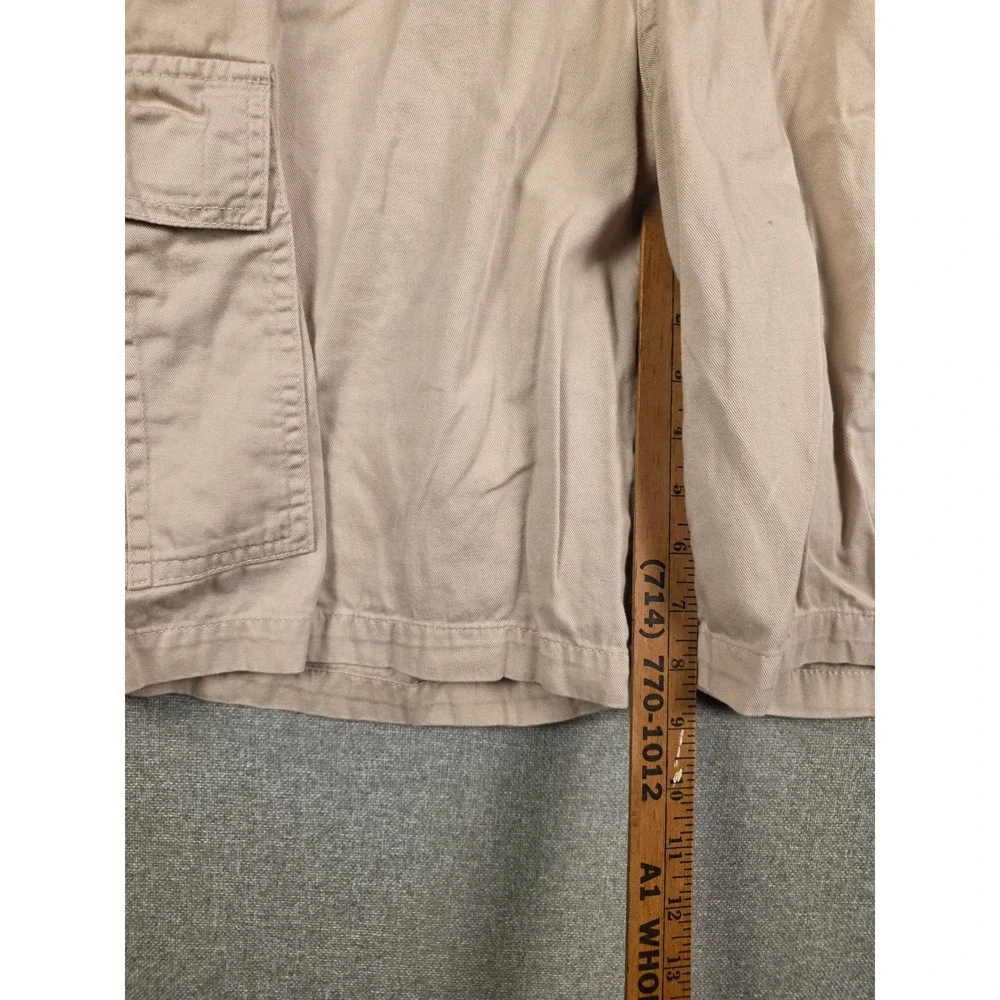 Bugle Boy Mens Khaki Cargo Shorts Tan Cotton Twill Multi Pocket Size 36 Utility